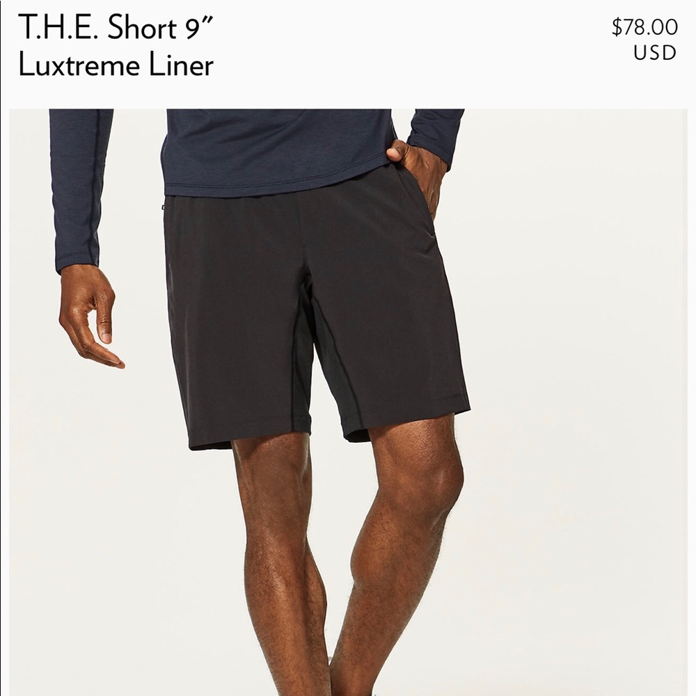 ‼️SOLD‼️ Lululemon T.H.E. Short 9” Luxtreme Sz L